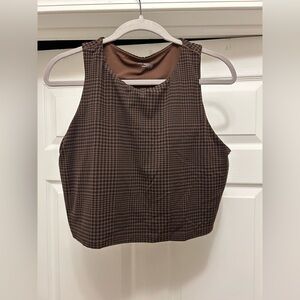 Aerie Brown Houndstooth Sports Bra